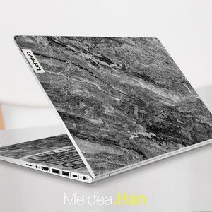 Custom Laptop Skins Lenovo Ideapad 5 Vinyl Decals Personalised Design Gray Marble Texture For Slim Legion Yoga Thinkbook Ideapad Thinkpad