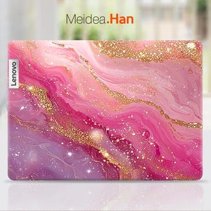 Lenovo Yoga 7 2-in-1 16AKP10 Laptop Personalized Customizable Pink Marble Vinyl Sticker for Slim Legion Ideapad Yoga Thinkbook Thinkpad