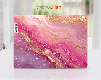 Lenovo Yoga 7 2-in-1 16AKP10 laptop gepersonaliseerde aanpasbare roze marmeren vinylsticker voor Slim Legion Ideapad Yoga Thinkbook Thinkpad