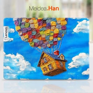 Laptop Skin Protect Lenovo IdeaPad Slim 3 15 Decal Custom Sticker Flying House Art Design For Legion Yoga Slim Thinkpad Thinkbook Ideapad