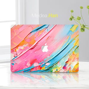 Custom Laptop Skins Macbook Decals Valentine&#39;s Day Gift Pink Oil Painting Design Vinyl Sticker Art Style Macbook Accessory Gifts for her