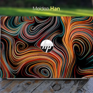 Hp Laptop Skin 15.6 Inch Personalized Customizable Black Vinyl Gift For Women  For Spectre Envy Pavilion Victus Omen Elite Probook