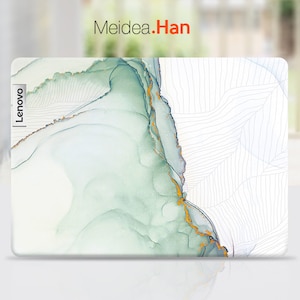 Lenovo Laptop Skins Personalized Gift Green Simple Lines Vinyl Sticker for Lenovo Slim Legion Ideapad Yoga Thinkbook Thinkpad