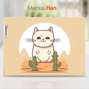 Custom Laptop Skin Lenovo Accessorie Cute Decal Personalised Gift Funny Cat Cartoon Pattern For Legion Yoga Slim Thinkpad Thinkbook Ideapad