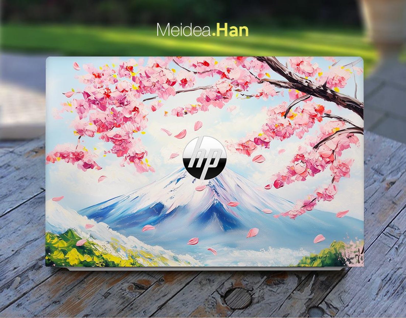 Hp Laptop Skin Logo Protection Unique Art Gift Pink Flowers Patterns ...