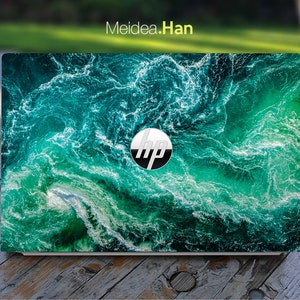 Hp Laptop Skin Hp Envy X360 Sticker Personalized Customizable Waves Vinyl Sticker for Spectre Envy Pavilion Victus Omen Elite Probook