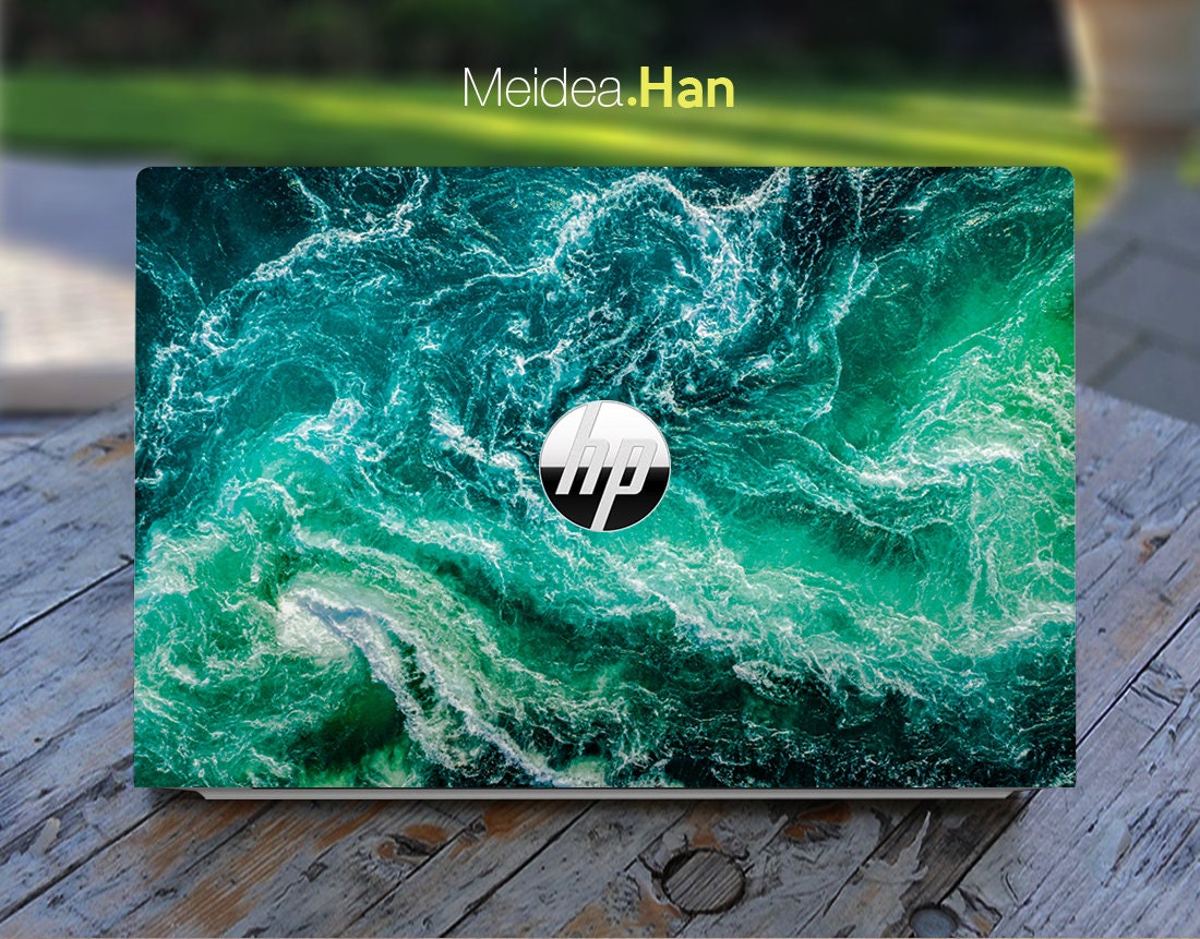Hp Laptop Skin Hp Envy X360 Sticker Personalized Customizable Waves Vinyl Sticker for Spectre Envy Pavilion Victus Omen Elite Probook