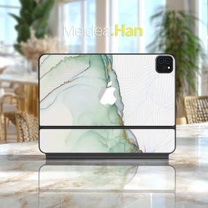 Magic Keyboard Skin Ipad 6 Sticker Cyan Marble Magic Keyboard Skin Gift for Magic Keyboard Folio Smart Folio Magic Keyboard Folio
