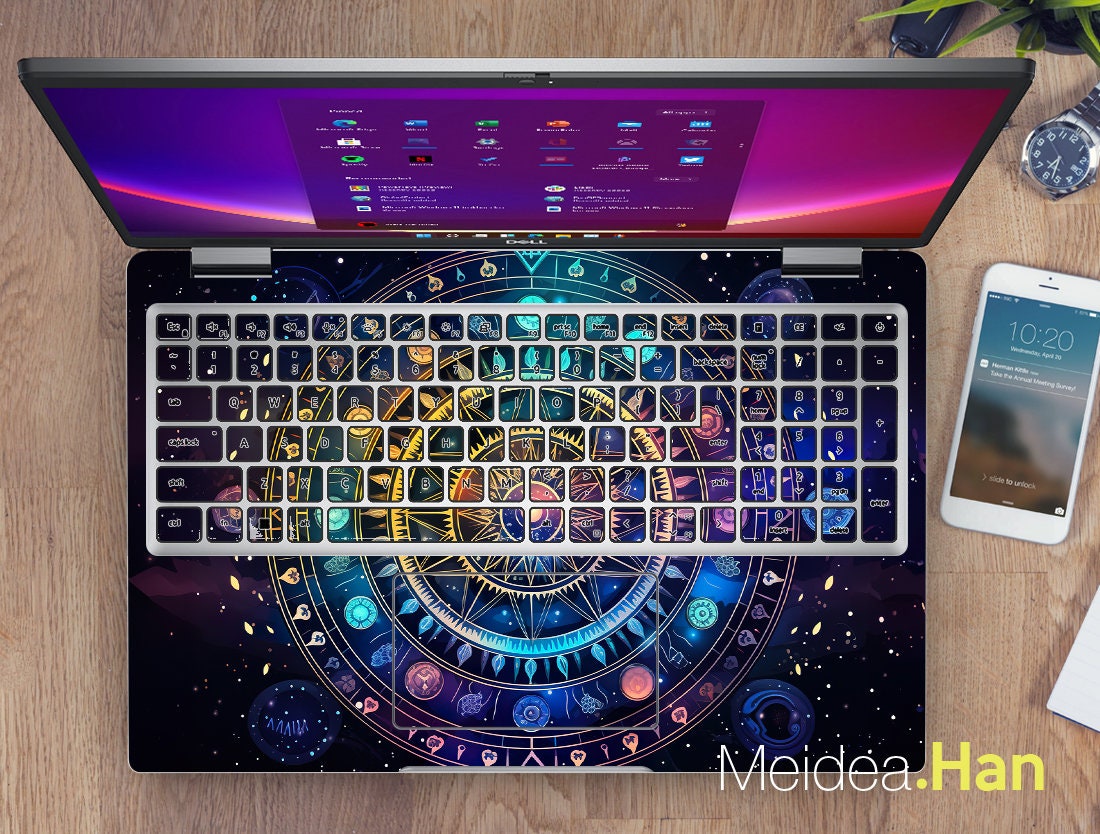 Custom Laptop Skins Dell Vinyl Decal Personalization Astrology Patterns ...