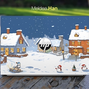 Laptop Skin Hp EliteBook 840 Personalized Winter Snow Scene Cartoon Design Vinyl Gift For Spectre Envy Pavilion Victus Omen Elite Probook