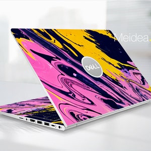 Custom Laptop Skins Dell Decals Personalization Abstract Pattern Pink Art Painting Designs For Xps Latitude Inspiron Alienware Precison