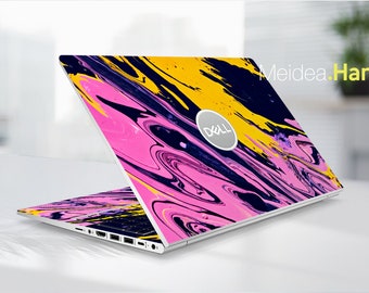 Custom Laptop Skins Dell Decals Personalization Abstract Pattern Pink Art Painting Designs For Xps Latitude Inspiron Alienware Precison