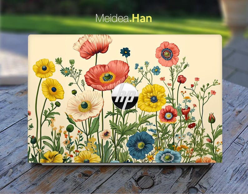 HP Elitebook 6 G1i 14 Skin Personalization Stickers Custom Floral ...