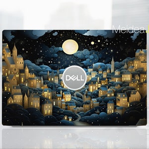 Dell Custom Laptop Skin Personalized Customizable City Cartoon Night Scene Design Vinyl Sticker for Xps Latitude Inspiron Vostro Precision