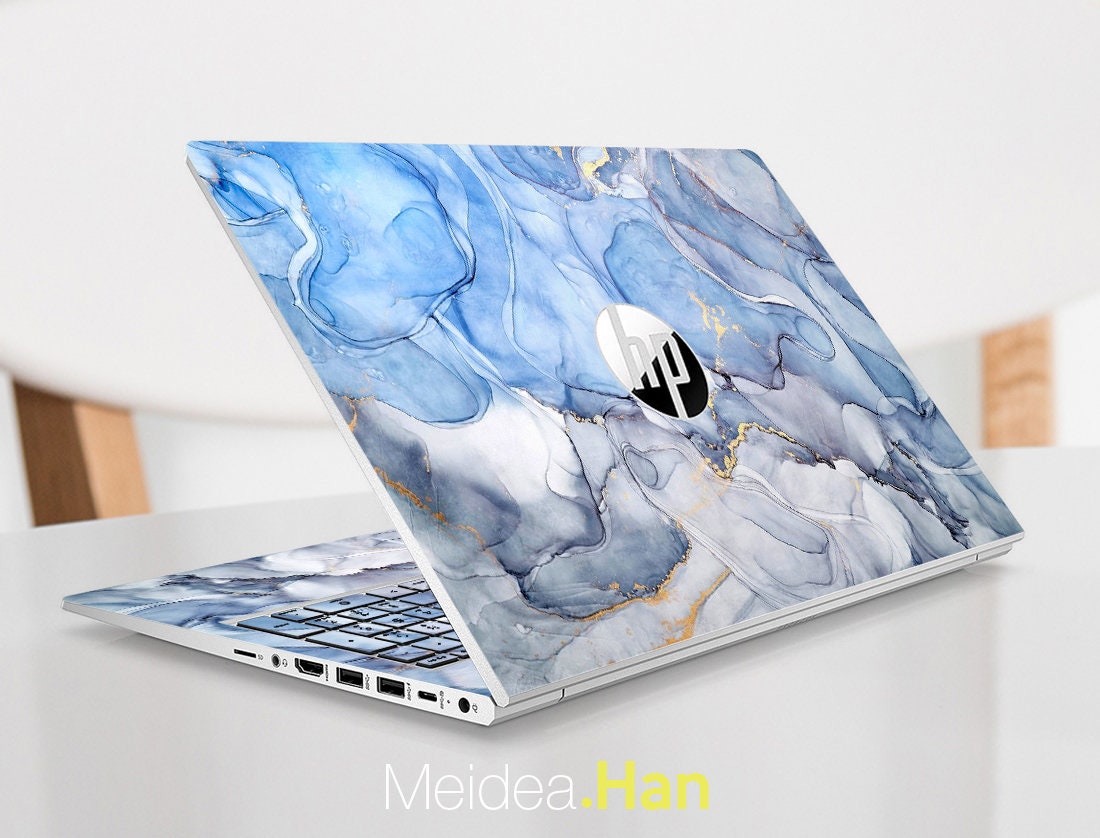 Hp Laptop Skin 15 Inch Personalized Customizable Gray Marble Etsy