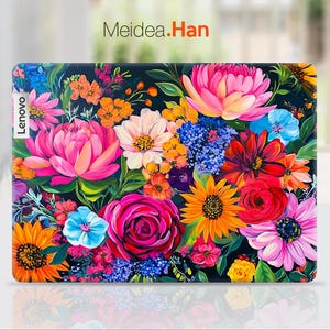 Lenovo Skin Yoga Book 9 13 Personalized Decal Custom Flowers Art Vinyl Gift For Her For Lenovo Slim Legion Yoga Ideapad Thinkbook Thinkpad