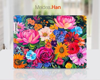 Lenovo Skin Yoga Book 9 13 Personalized Decal Custom Flowers Art Vinyl Gift For Her For Lenovo Slim Legion Yoga Ideapad Thinkbook Thinkpad