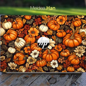 HP vlekpreventie sticker laptop aangepaste skin uniek cadeau artistiek cartoon pompoen ontwerp voor Spectre Envy Pavilion Victus Omen Elite Probook