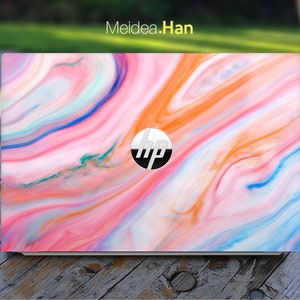Hp Laptop 15.6 Skin Personalized Red Marble Texture Vinyl Gift For Women  For Spectre Envy Pavilion Victus Omen Elite Probook