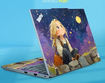 Custom Laptop Accessories Thinkpad 490 Vinyl Decal Cute Cartoon Little Girl Design for Lenovo Legion Thinkpad Thinkbook Ideapad