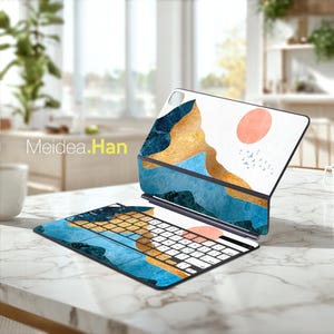 Ipad Pro Magic Keyboard Smart Sticker Oil Painting Sunrise Design Graduation Gift for Magic Keyboard Folio Smart Folio Magic Keyboard Folio