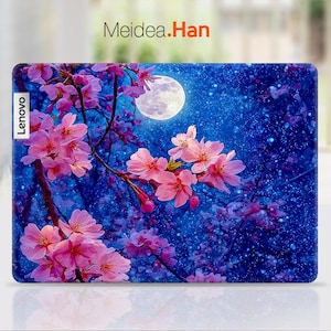 Custom E16 Laptop Decal Lenovo Vinyl Decal Personalized Beautiful Pink Flower Design for Slim Legion Yoga Thinkbook Ideapad Thinkpad