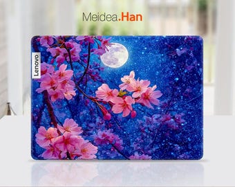 Décalcomanie personnalisée pour ordinateur portable E16 Lenovo en vinyle autocollant belle fleur rose personnalisée pour Thinkbook Slim Legion Yoga Ideapad Thinkpad