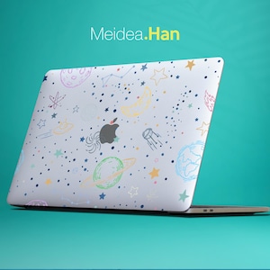 Mac Transparent Stickers Apple Laptop Skin Transparent Air Custom Colorful Planet Design Stickers Personalized Gift Clear Printing Decals