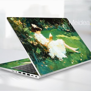 Dell Laptop Skin 2 in 1 Unique Sticker Personalized Gift Custom Decal Oil Painting Beauty Design for Xps Latitude Inspiron Vostro Precision