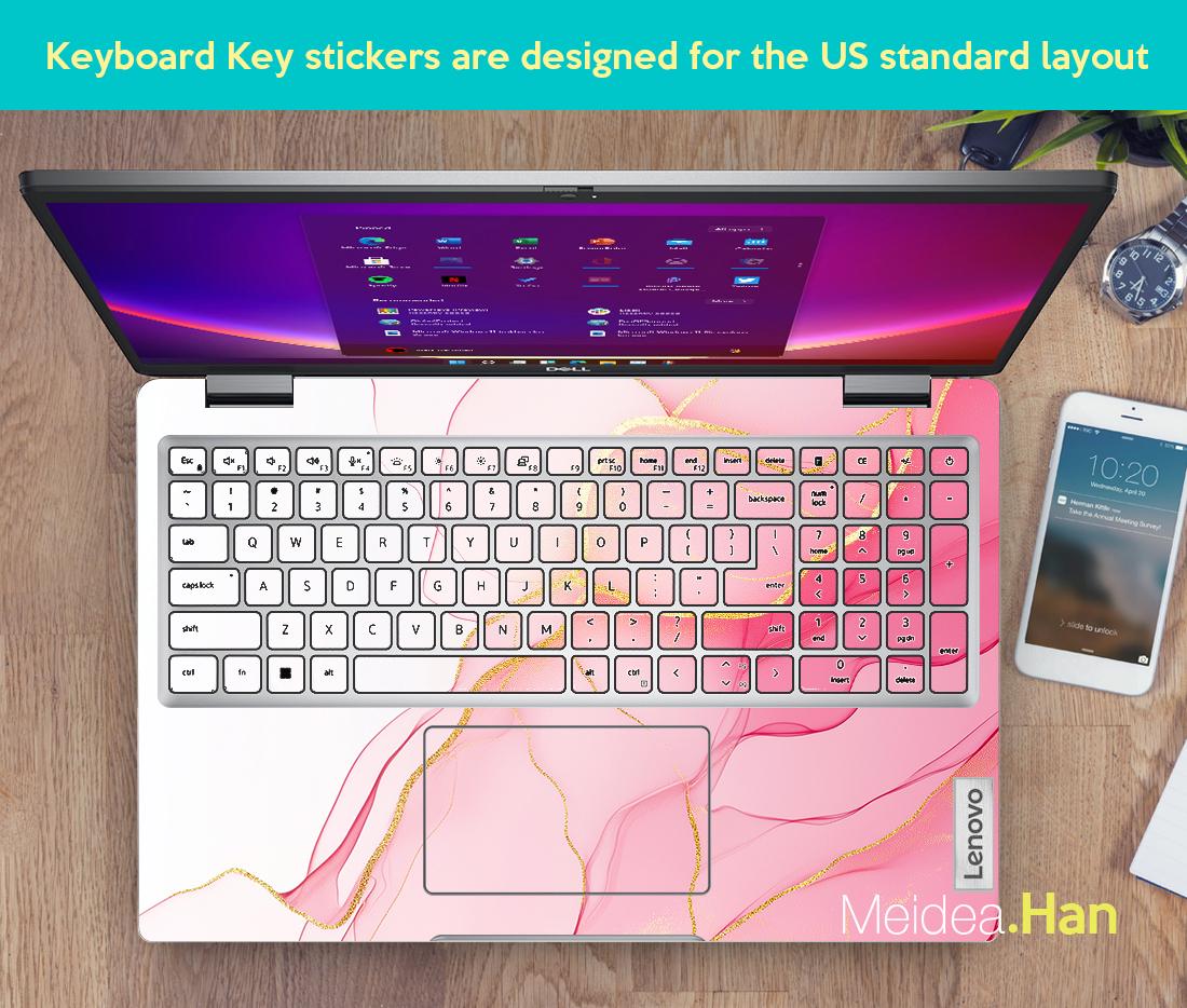 Lenovo Laptop Skin Personalize Sticker Pink and White Marble Vinyl ...