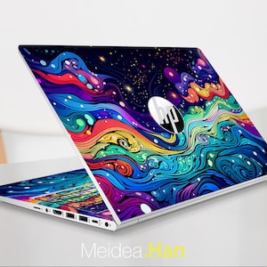 Custom Laptop Skin Hp Envy X360 Vinyl Decal Personalization Gift Colorful Starry Oil Painting Designs For Spectre Victus Omen Elite Probook
