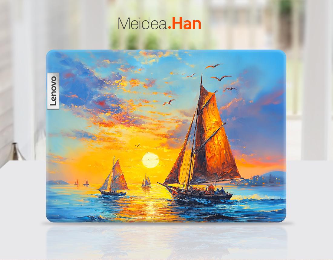 Pegatina de vinilo personalizada con diseño de velero para portátil Lenovo de 14 pulgadas, protección superior, para regalos de boda, para Yoga, Legion, Thinkpad y Thinkbook