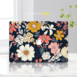 MacBook Pro Sticker Apple Accessorie MacBook Protection Gift Floral Art Design Decal for Mac Stylish Mac Decal Protector Vinyl Wrap Sticker