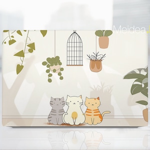 Custom Laptop Skins Dell 15 Inch Personalization Gifts Cute Cartoon Kitten Pattern Unique Gift for Xps Latitude Inspiron Alienware Precison