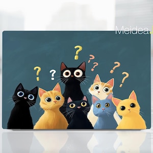 Dell Laptop Skin Protect Custom Decal Children's Day gift Art Sticker Confused cat design For Xps Alienware Latitude Inspiron Precison Vostr