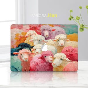 Macbook Air 13 Sticker Custom Gift Oil Painting Sheep Design MacBook Accessories Fashion Apple Decal Art Gift Logo Protective Vinyl Sticker