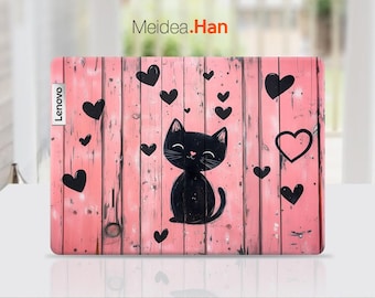 Custom Sticker Laptop Skin Lenovo Accessories Cute Decal Personalised Gift Cute cat design For Legion Yoga Slim Thinkpad Thinkbook Ideapad