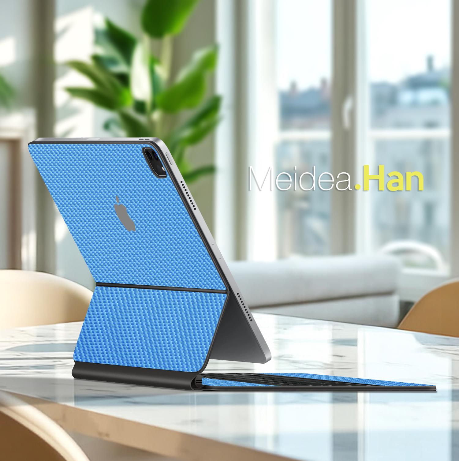 IPad スマートキーボード フォリオ スキン ファイバー ブルー デザイン
