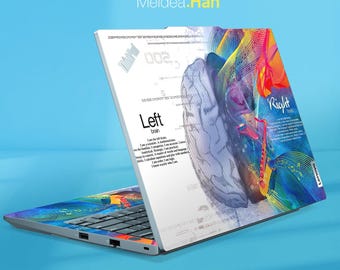 Thinkpad Laptop Skin P16s Gen 3 Laptop Decal Blue Brain Pattern Unique Gift Vinyl Decal for Slim Legion Ideapad Yoga Thinkbook Thinkpad