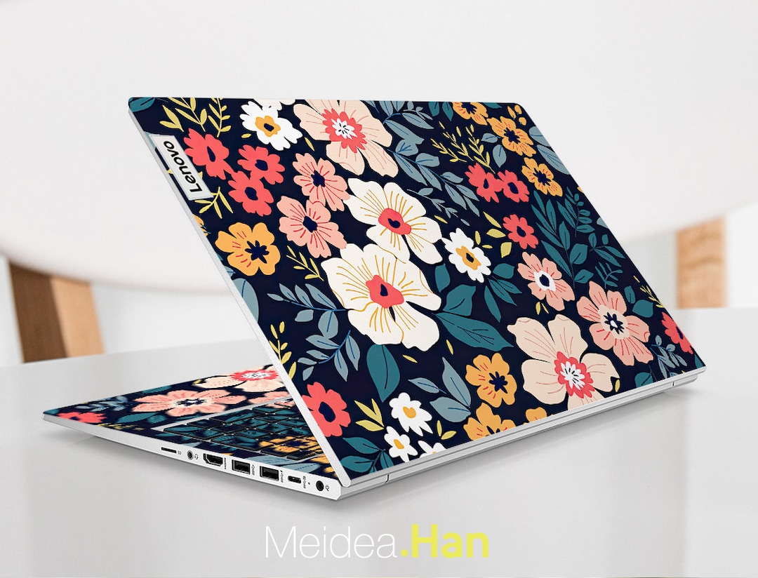 Lenovo Laptop Skin Thinkpad Yoga Personalized Customizable Flowers Vinyl Gifts for Her for