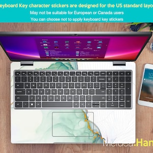 Naklejka na laptopa Dell G15 w kolorze zielonym Simple Lines Xps 13 Personalizowana, dostosowywana naklejka winylowa do Xps Latitude Inspiron Vostro Precision zdjęcie 5