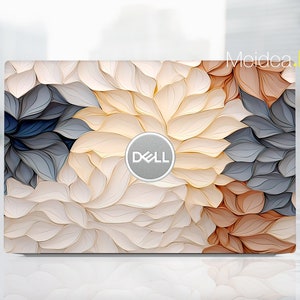 Laptop skins Dell Inspiron 15 inch vinyl sticker gepersonaliseerd cadeau voor haar Wit esthetisch bloemdessin voor Xps Latitude Alienware Precison