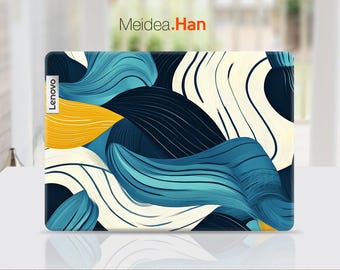 Aangepaste skin Lenovo sticker beschermende huid personalisatie Cadeau voor haar Blue Art Design for Legion Yoga Slim Thinkpad Thinkbook Ideapad Series