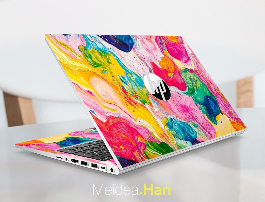 Laptop Design Handmade Custom Sticker Hp Laptop Decal Matte Skin Personalized Gift Colorful ...