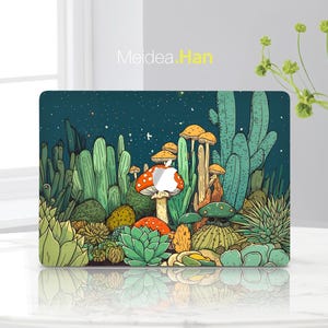 Mac Air Laptop Skin Protect Accessory Artistic Mushroom Pattern Macbook Pro 14 Stylish Vinyl Decal Geek Gift Personalized Vinyl Wrap Sticker