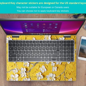 Laptop Skin Top Lenovo Ideapad 15Inch Vinyl Decal Custom Gift Personalized Aesthetic Goose Yellow Flowers For Yoga Legion Thinkpad Thinkbook image 4