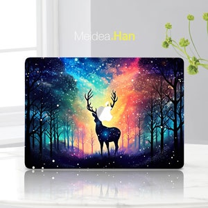 Custom Laptop Skins Macbook Pro 16 Decals Personalised Elk Pattern Colourful Design Unique Gift Macbook Accessories Christmas Present