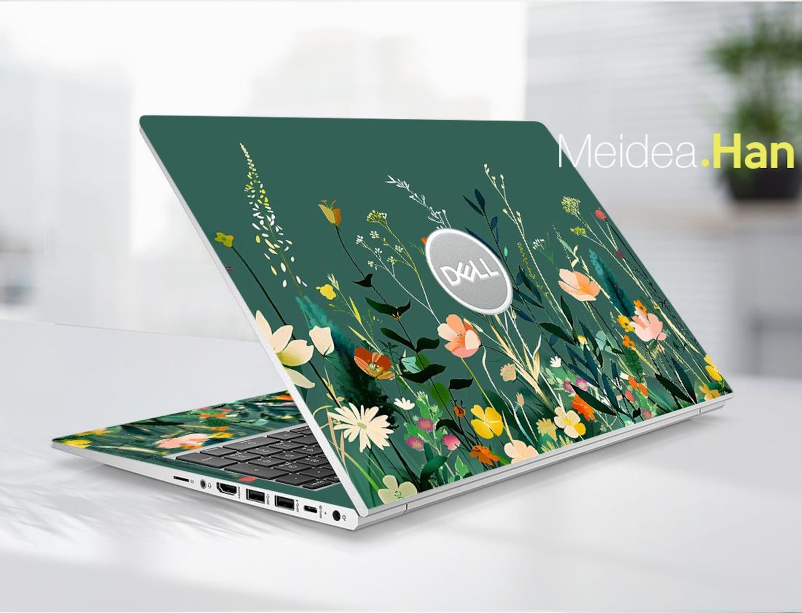 Custom Laptop Skins Dell 7640 Decals Back to School Gift Floral Design ...