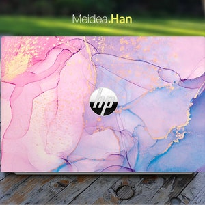 Skin per laptop Hp Elitebook, vinile personalizzato personalizzabile con texture in marmo rosa per Envy Pavilion Victus Omen Elite Probook