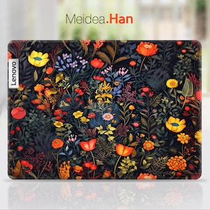 Laptop Skin Lenovo 15 inch Decal Personalized Customizable Flowers Vinyl Gift For Her For Lenovo Slim Legion Ideapad Yoga Thinkbook Thinkpad
